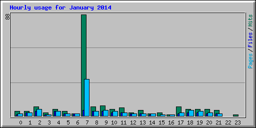Hourly usage for January 2014